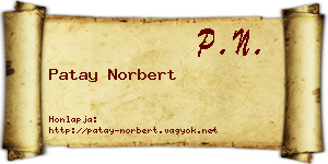 Patay Norbert névjegykártya